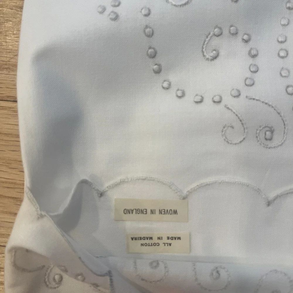 Vintage‎ Madeira Hand-Embroidered Pillowcases - B.L.I. New Old Stock - Set of 2